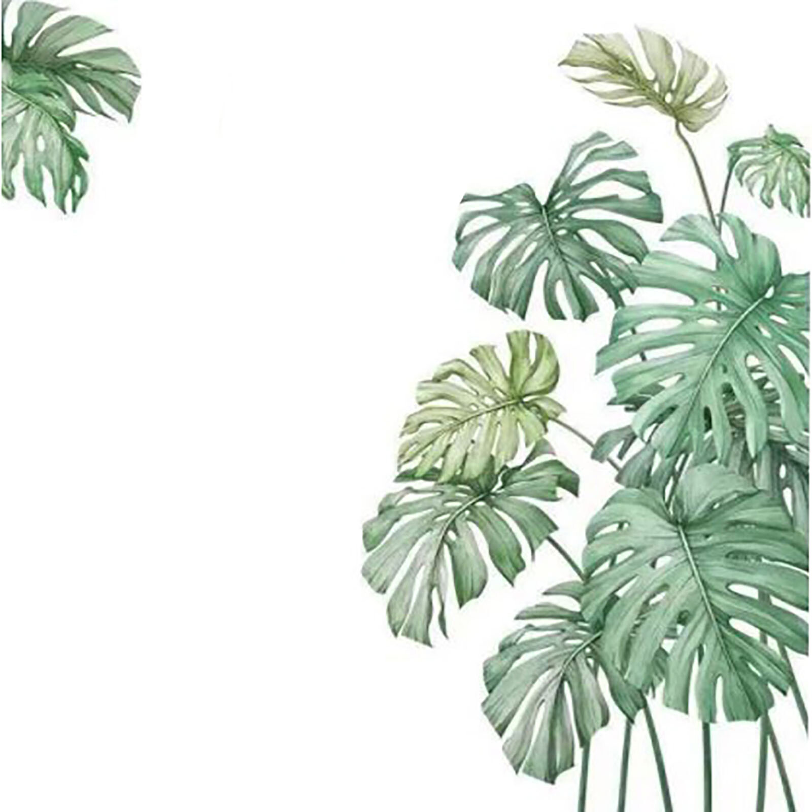 GREEN Tropical Palm Leaves Removable PVC WALL STICKER Bedroom Decorations