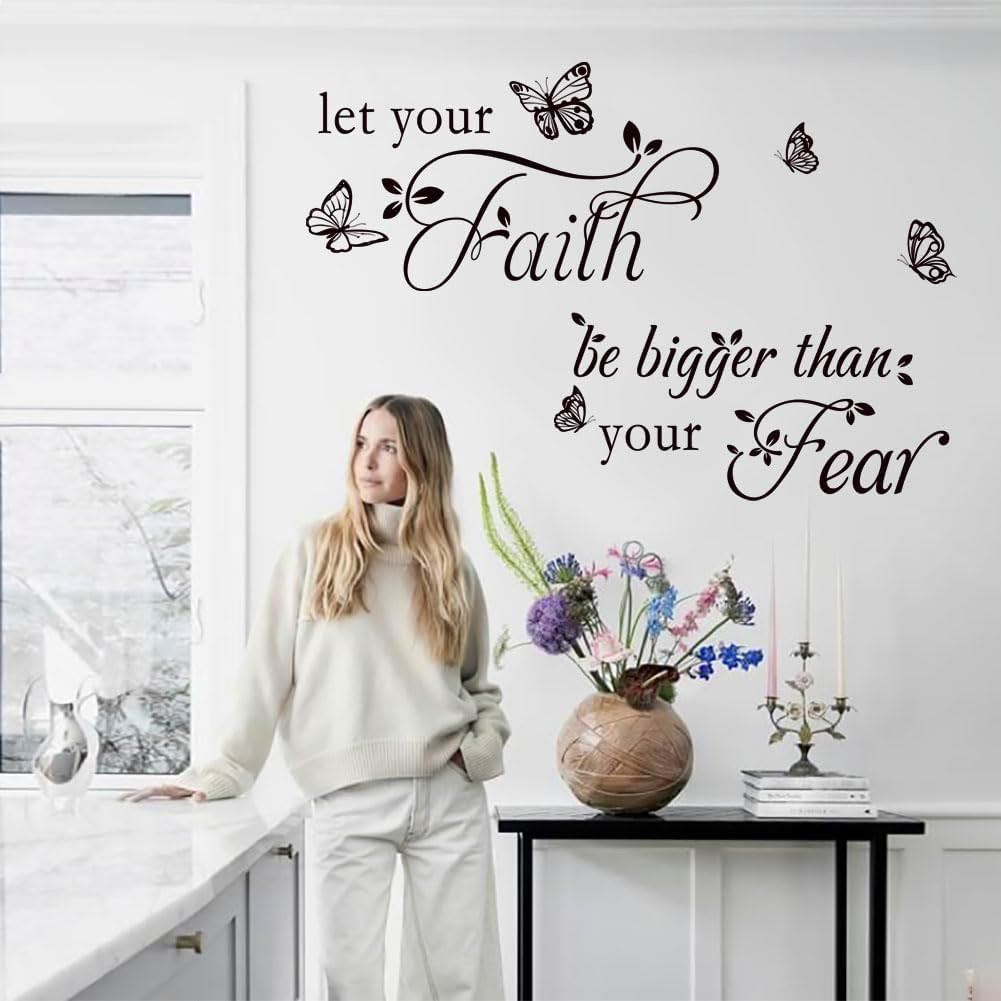 Inspirational Wall Decal Sticker Quotes Vinyl Wall Stickers Let Your Faith Be Bi