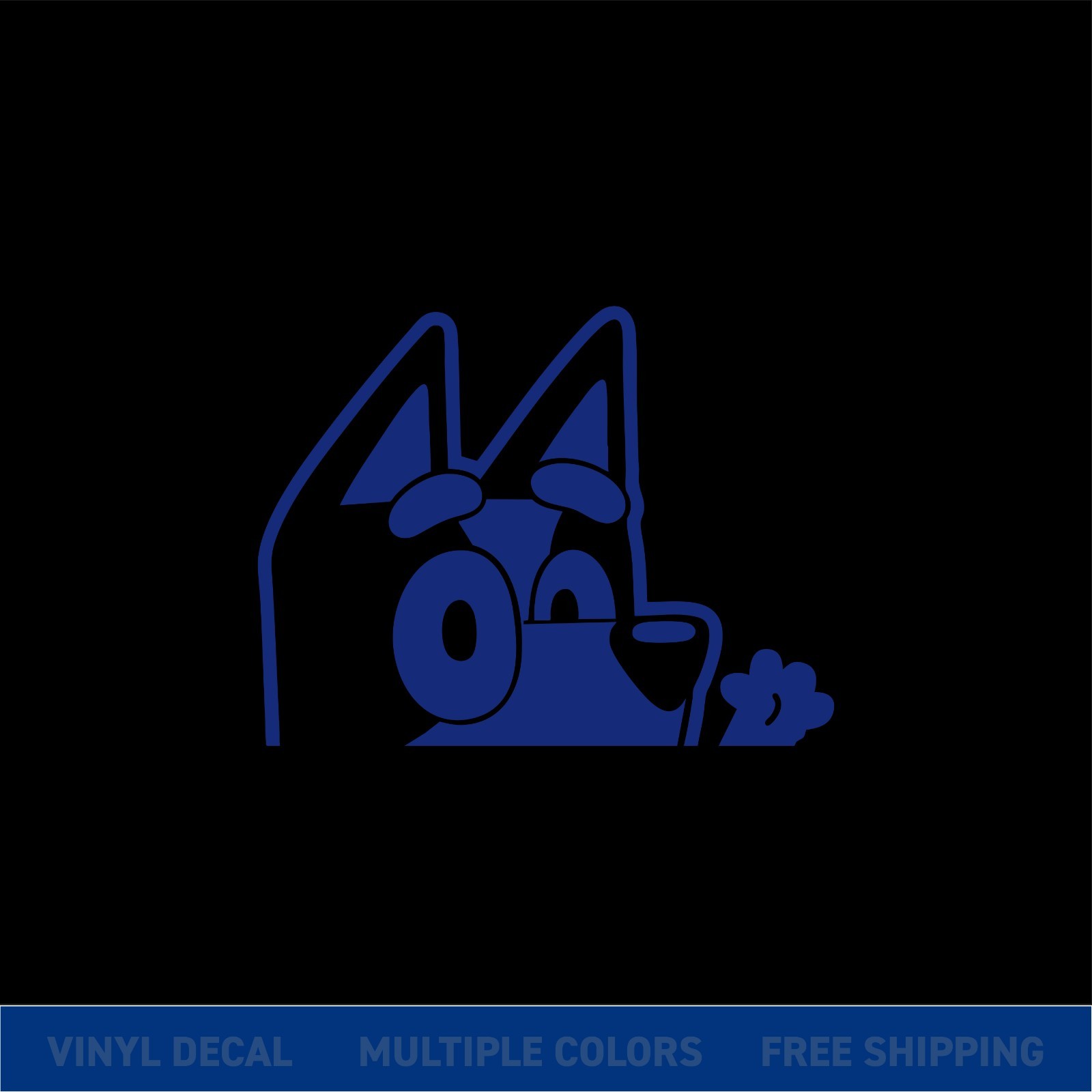 Bluey Peeker – Glossy Cut Vinyl Car Decal – Multiple Sizes & Color