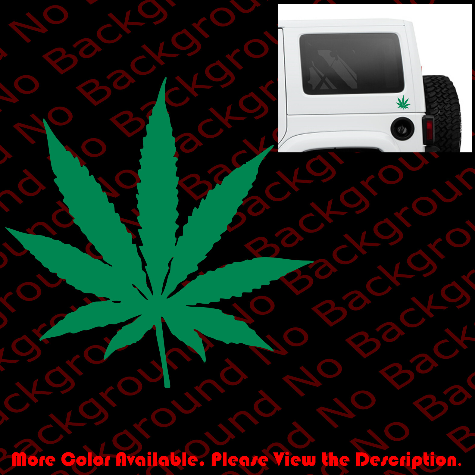 WEED CANNABIS Marijuana Plant Car Window Vinyl Decal/Smoke Cigar Herb FY036