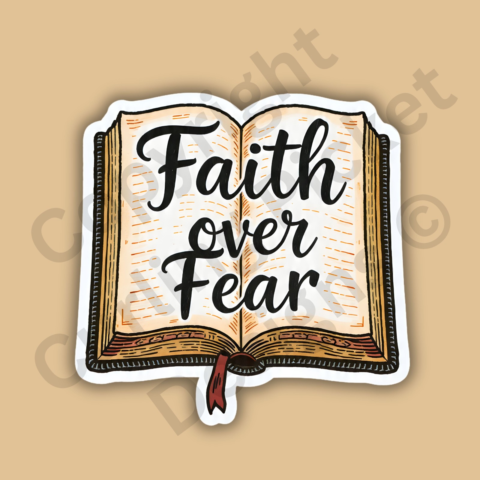 Faith Over Fear Bible 3" Sticker Decal Christian Religious Vinyl Inspirational