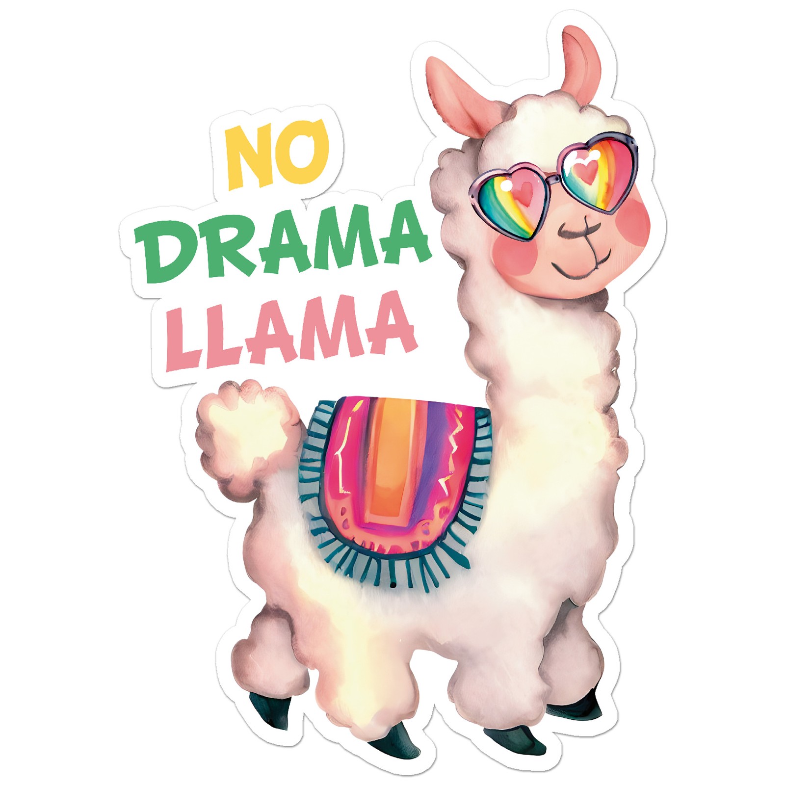 No Drama Llama – Vinyl Decal Sticker – Car Window Laptop – ebn9146