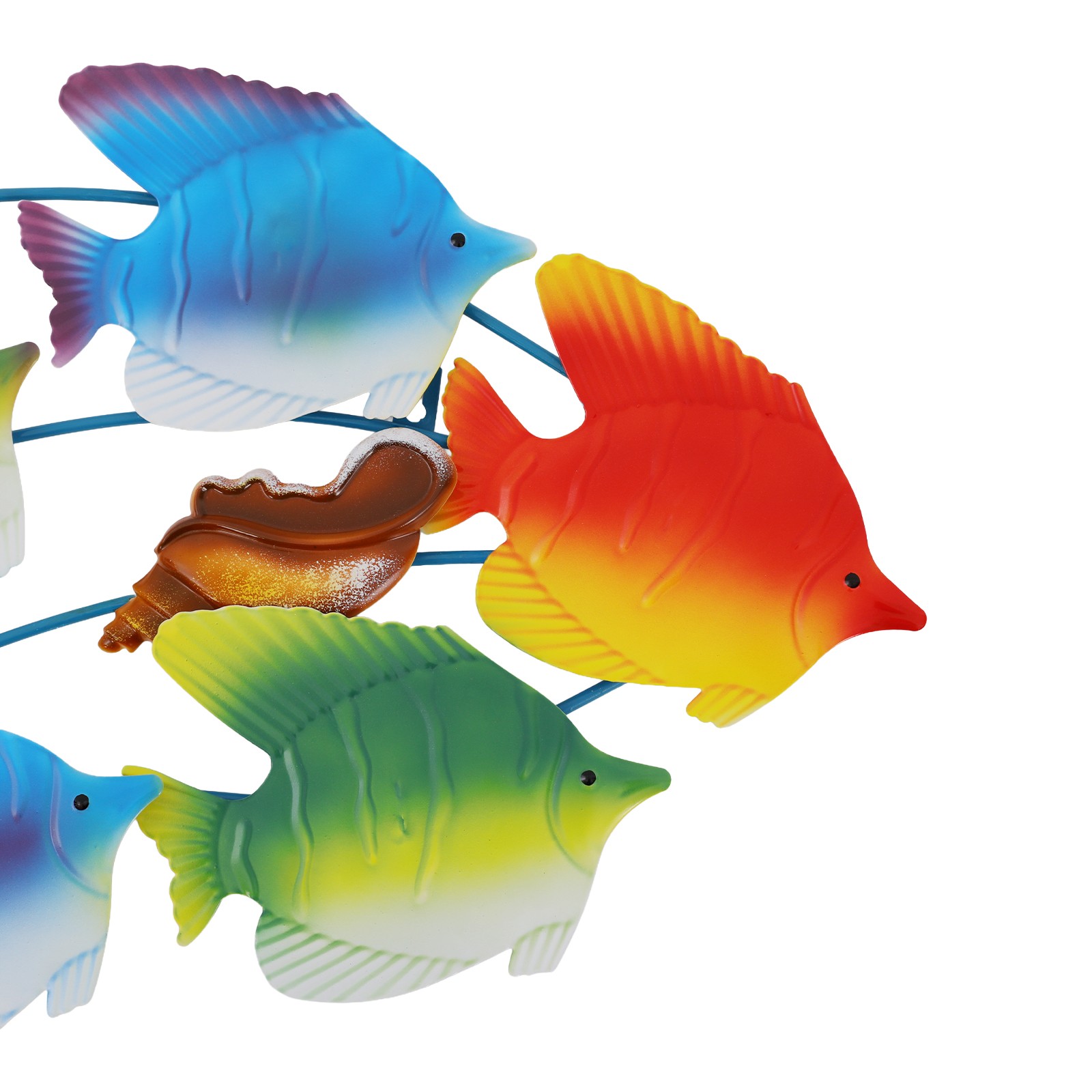 Metal Marine Fish Group Wall Decoration Ocean Decor Art For Living Room/Bedroom