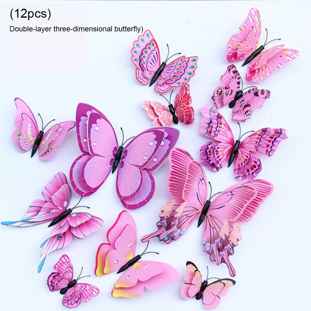 Indoor Decoration 3D Butterfly Wall Sticker Easy Application Intricate Details