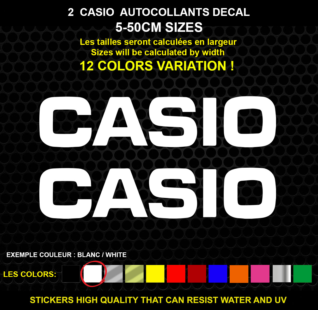 2 CASIO sticker Genuine decal sticker WATERPROOF STICKERS