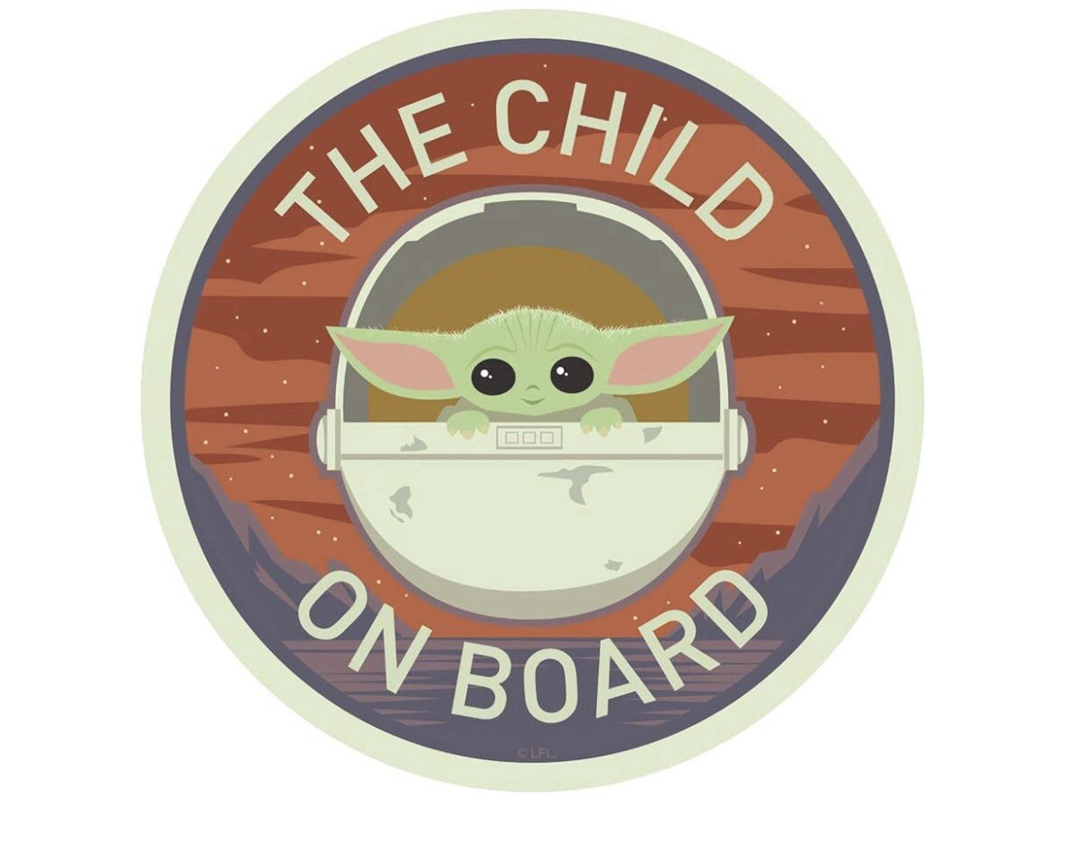Chroma Graphics Mandalorian The Child On Board Vinyl Sticker Decal Star Wars