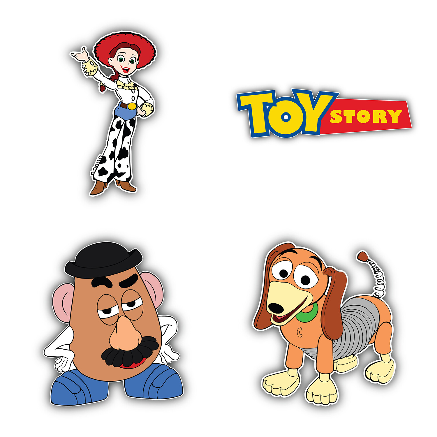 Toy Story Cartoon Set Of 4 Vinyl Sticker Decal – 5" longer side ID:3