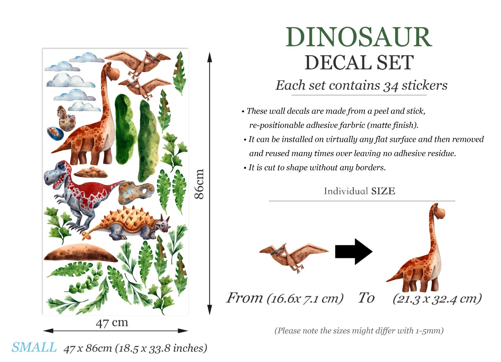 Dinosaurs Tyrannosaurus rex Jurassic Park coconut tree Wall Decals Stickers