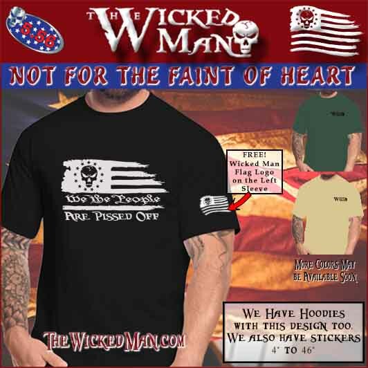 The Wicked Man – We The People Are Pissed Off Flag Stars Left Decal Sticker