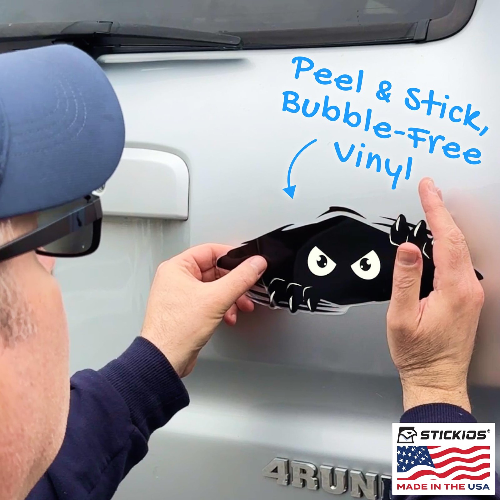 Peeking Monster Car Decal – Vinyl Bumper Sticker for Vehicles, Trucks, Windows
