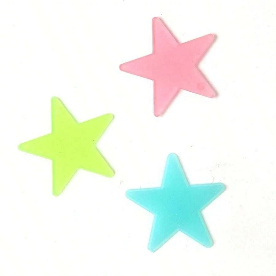 100pcs Glow In The Dark Stars Luminous Wall & Ceiling Star Stickers Home Decor