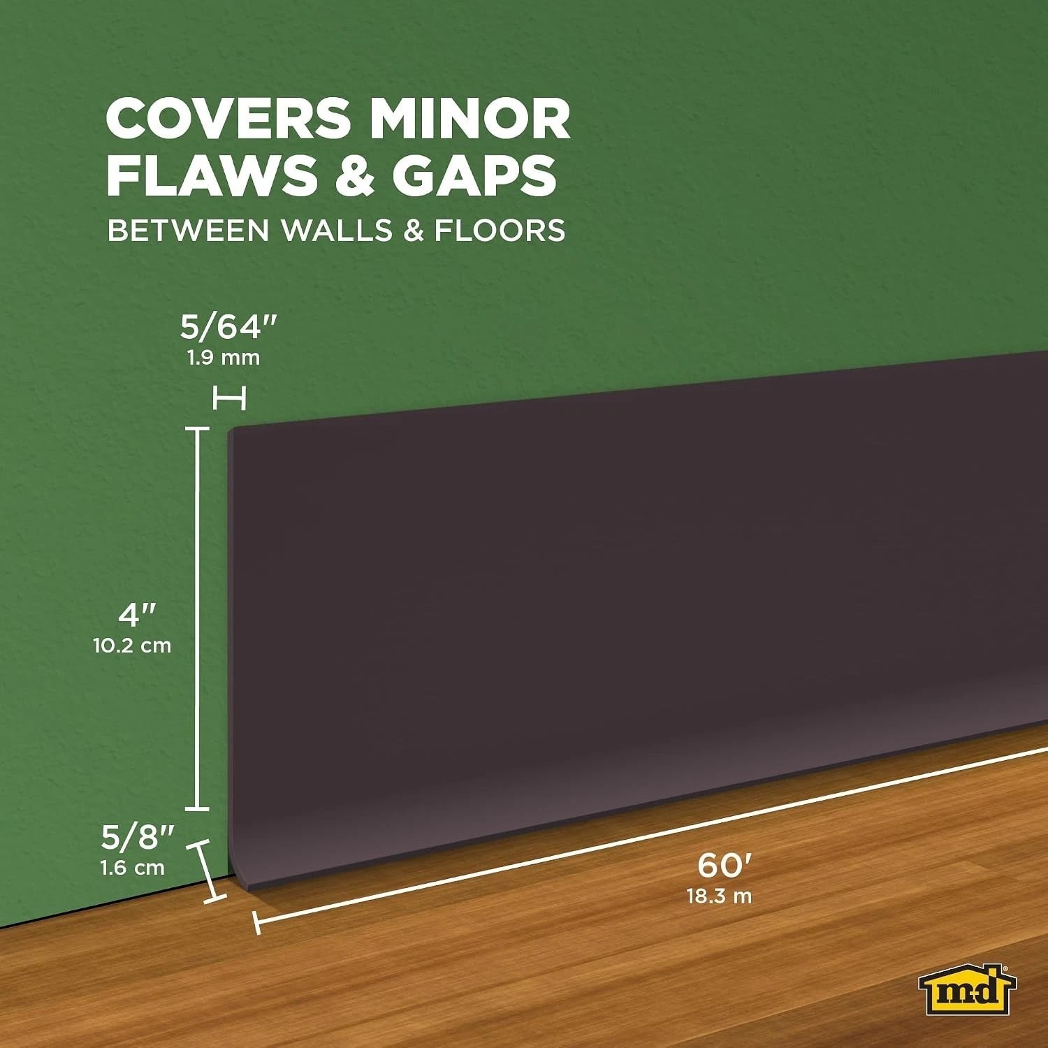4in x 60ft Vinyl Trim Molding in Brown – Durable and Waterproof Solution