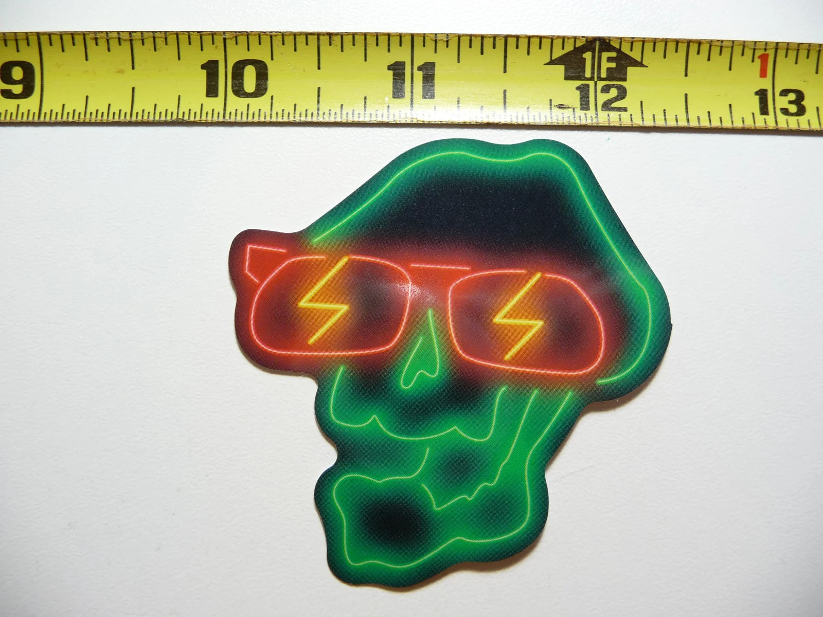 COOL LIGHTNING SKULL SUNGLASSES SMALL STICKER DECAL NEON STYLE FUN PLAYFUL