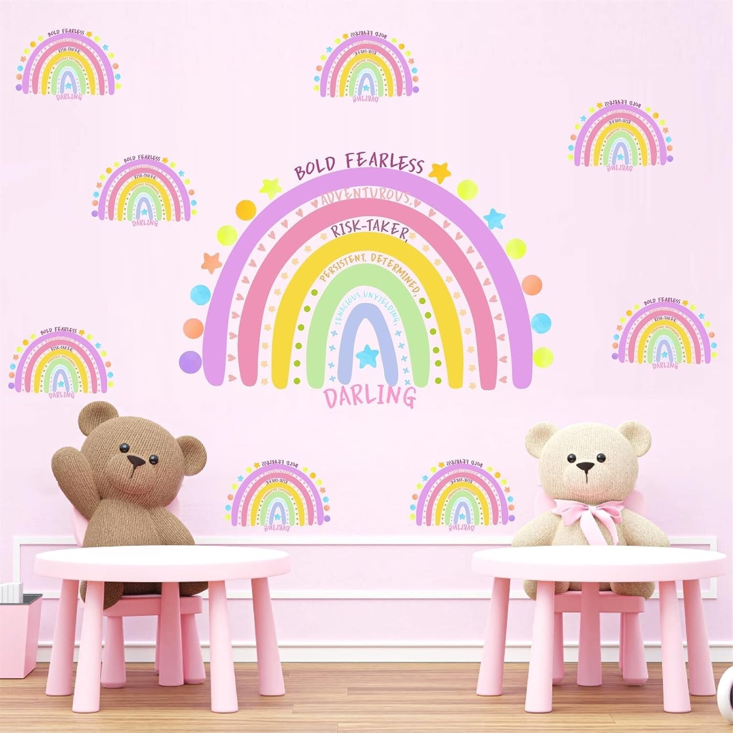 Large Rainbow Inspirational Wall Decal Quote – Positive Colorful Peel & Stick