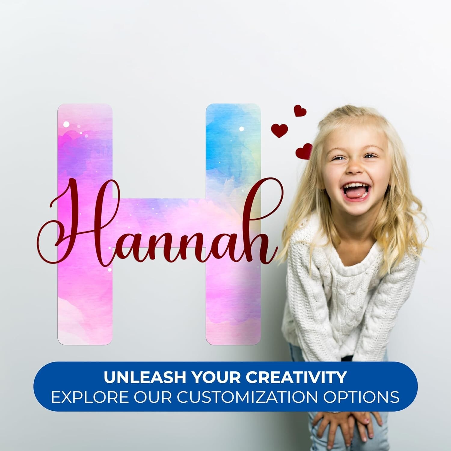 Multiple Font Wall Decor |Custom Name & Initial I Baby Girl I Nursery Wall Decal