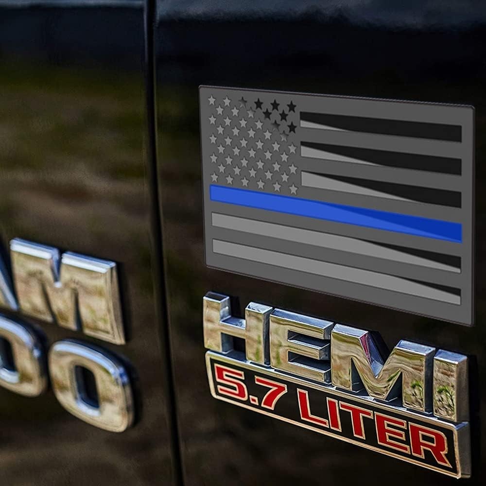 3 Pack Metal American Flag Emblem Decal,Thin Blue line Sticker Thin Line
