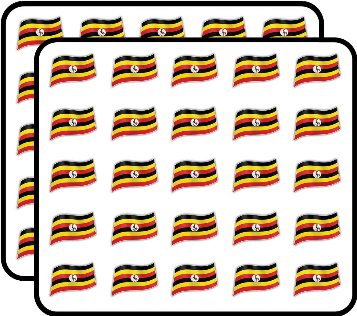 Uganda Waving World Flag Decorative Scrapbooking Sticker Waterproof Vinyl Sticke