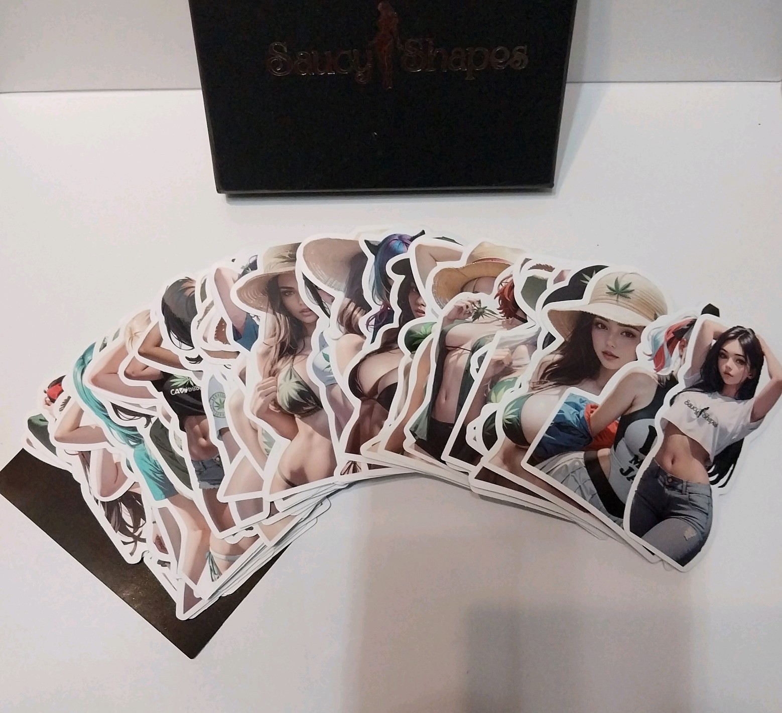 Saucy Shapes 50 pcs Anime Girl. New-Weed Stickers. Women Beautiful Gorgeous.