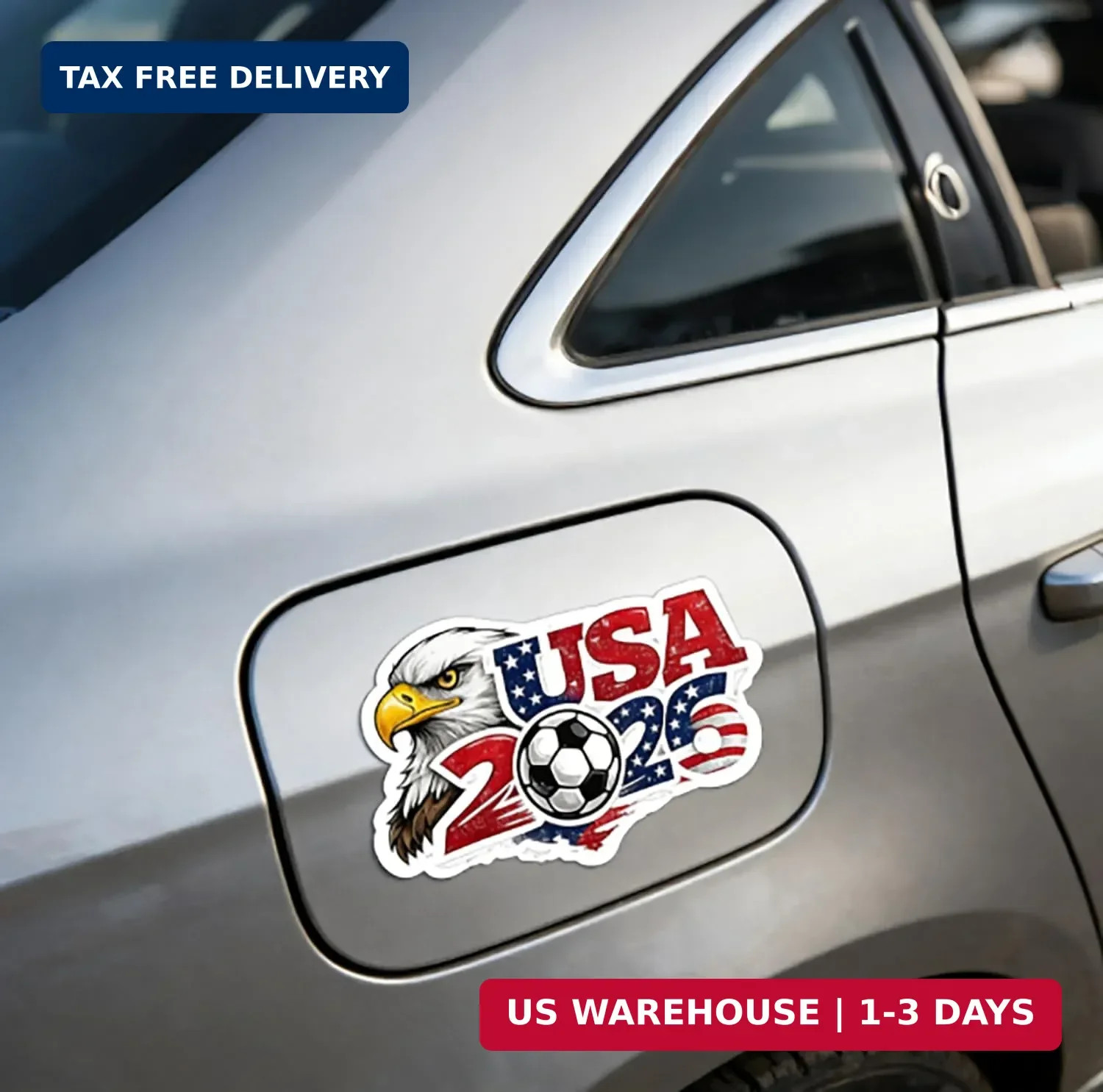 USA World Cup Car Decal 2026, Vinyl Waterproof Soccer Stickers, for Car, Window,