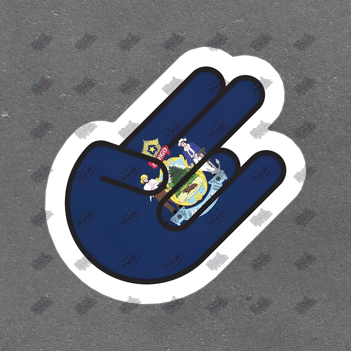 Unique Vinyl Sticker Decal Vintage Hand Design with Scenic Elements #903197