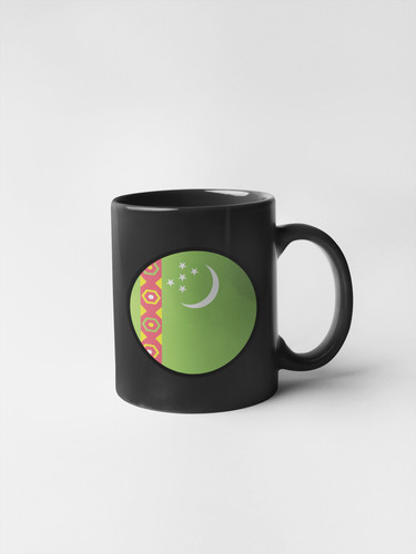 Turkmenistan Flag Circle Sticker Decal