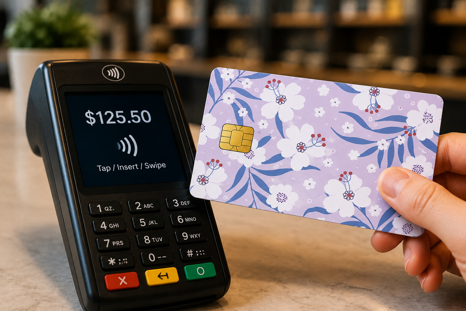 Lavender Floral Credit Card Skin White Flower Debit Card Sticker