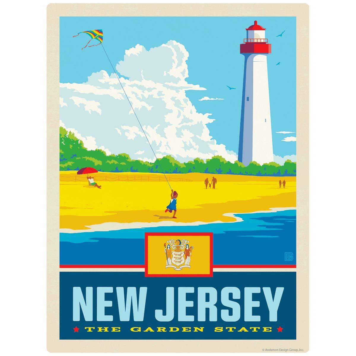 New Jersey Garden State Lighthouse Decal Peel and Stick Decor