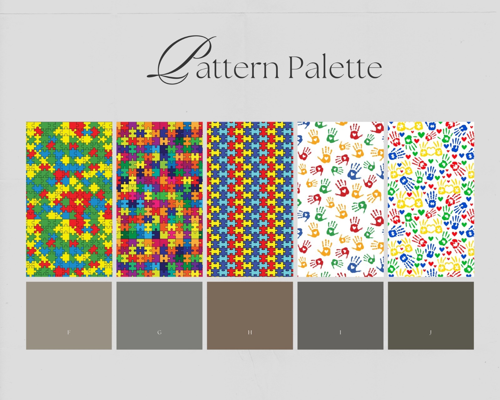 Autism Awareness Pattern Adhesive Vinyl & Iron-on HTV for Cricut cutting machine
