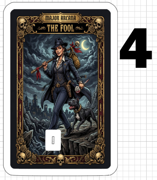 Gangster Woman THE FOOL Tarot Card Credit Debit ATM Skin Sticker Psychic Gift