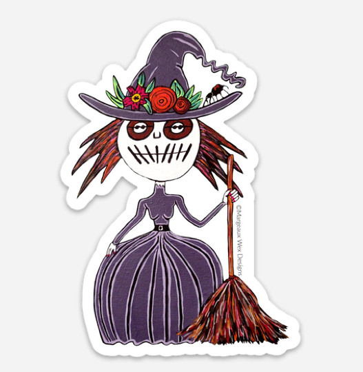 Voodoo Witch Sticker Set 2 Horror Gothic Creepy Doll Salem Car Locker Guitar