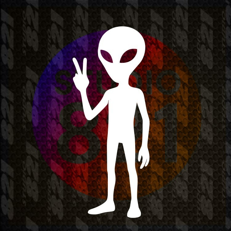 Alien Head Peace Sign Decal | UFO Area 51 Sticker | Car Truck Window Vinyl | Fun