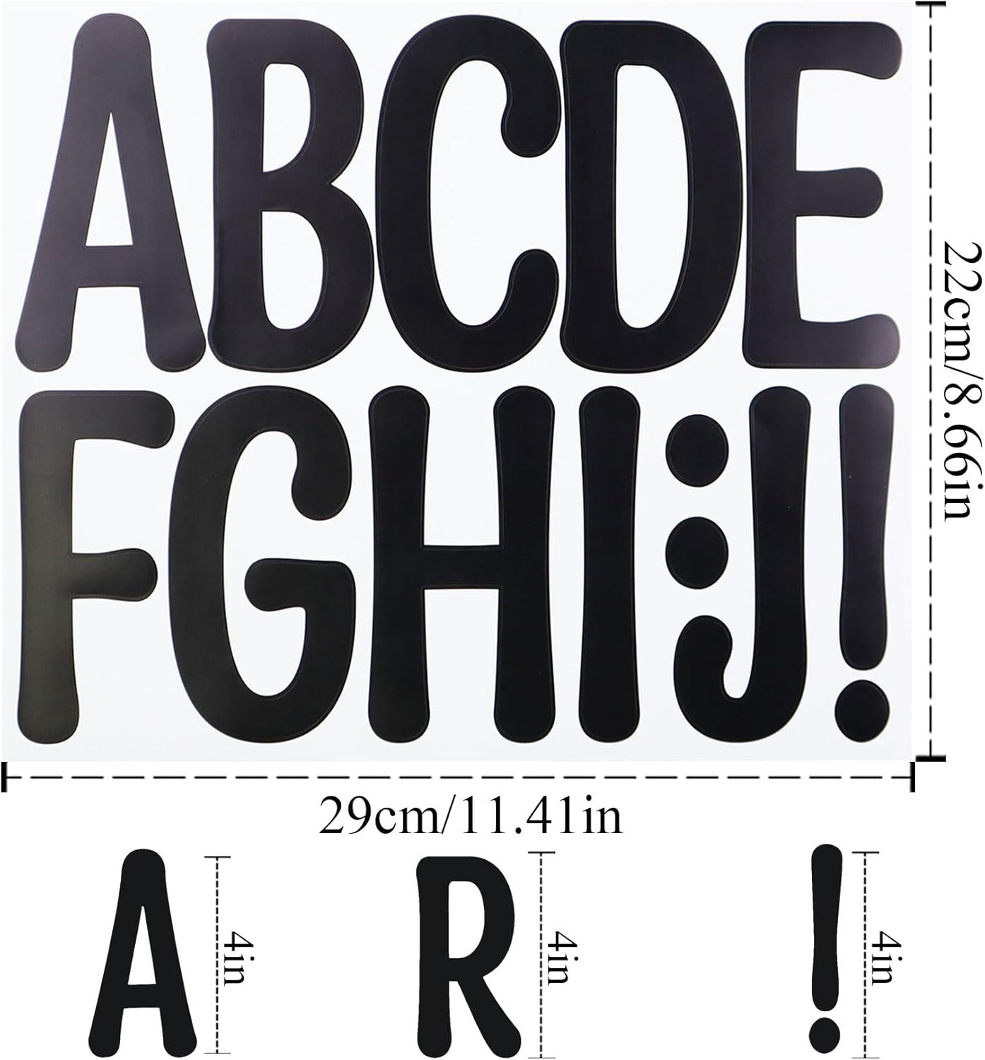 Large Self Adhesive Vinyl Letters Numbers Stickers for Mailbox,4 Inch Sticky Alp
