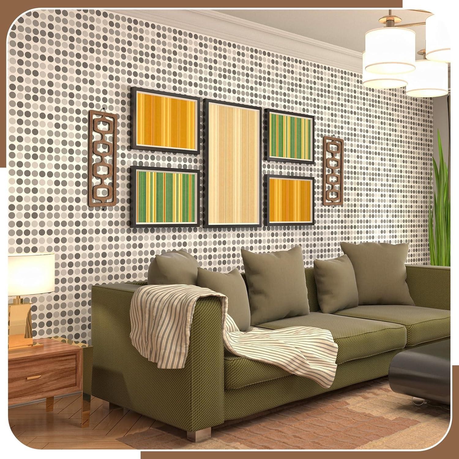 2 Pcs Mid Century Modern Wall Art Wood Mid Century Elegance Decor Accents Abstra