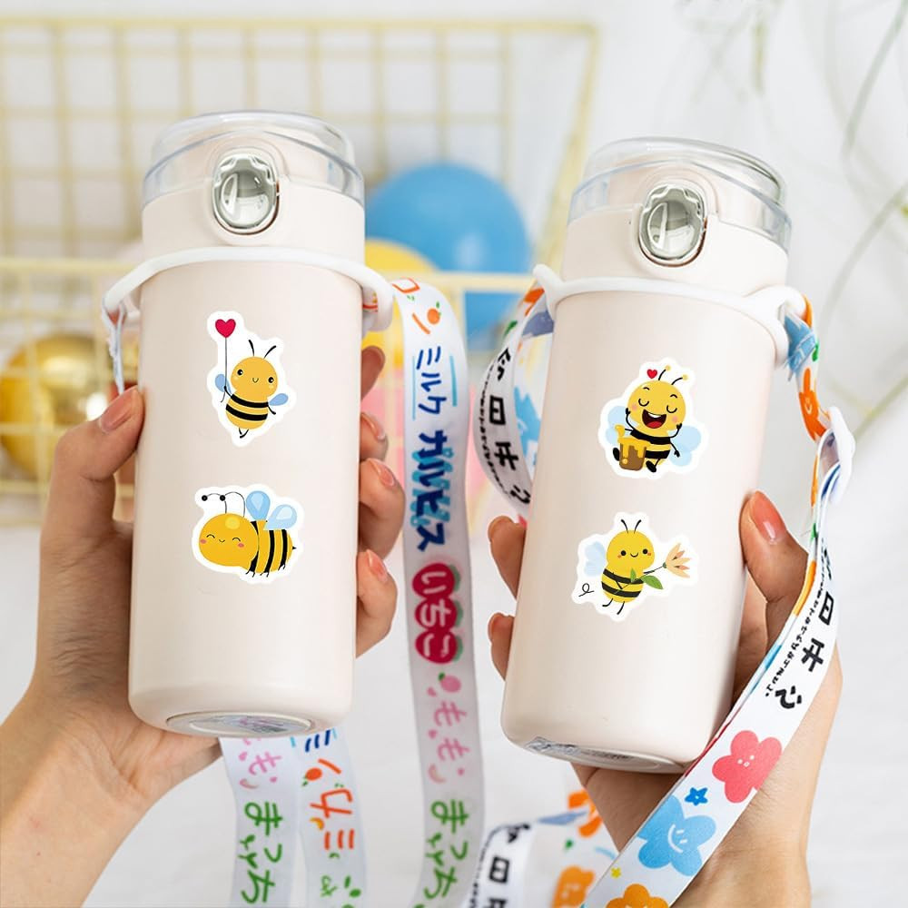 500Pcs Bumblebee Vinyl Stickers Roll Set | Cute Bumblebee Waterproof Vinyl Decal