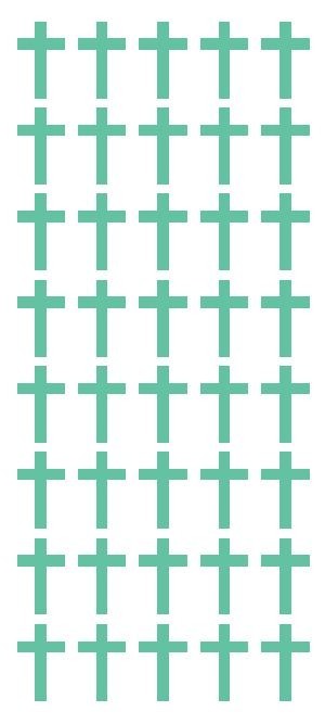 1" Mint Green Cross Stickers Envelope Seals Religious Church School arts Crafts