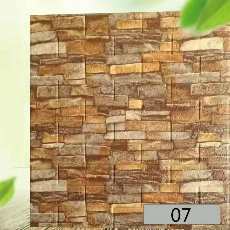 10x 3D Foam Panel Wallpaper Tile Brick Wall Sticker Self-adhesive Home DIY Decor