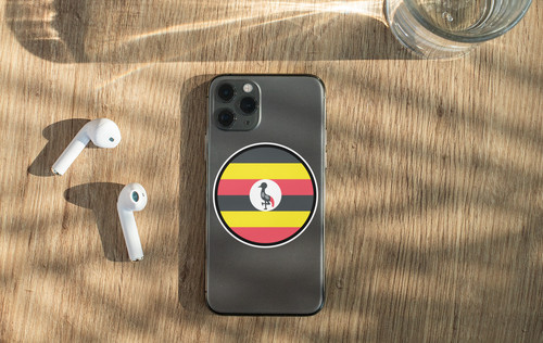 Uganda Flag Circle Sticker Decal