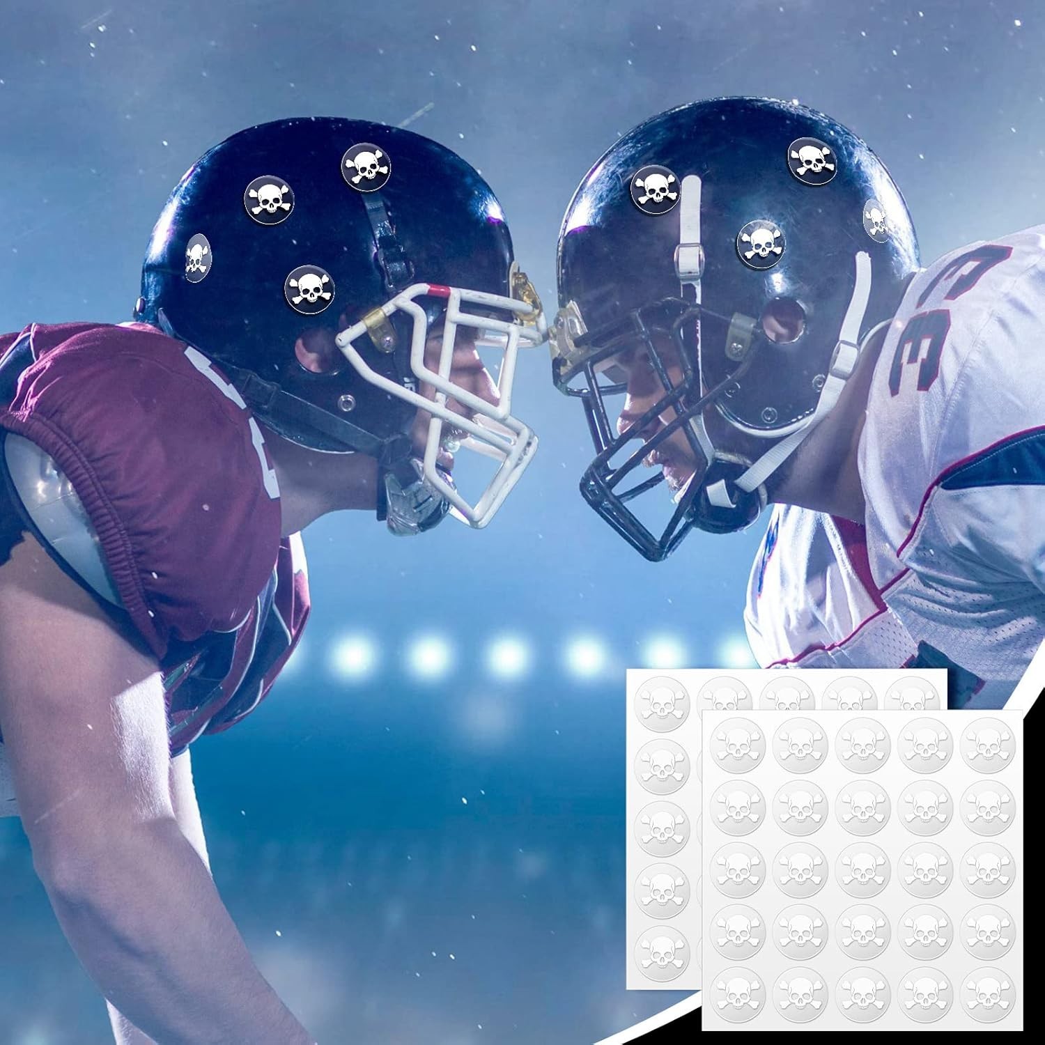 Helmet Stickers Football Baseball Helmet Decals 1-1/8 Inch Vinyl Sports Football