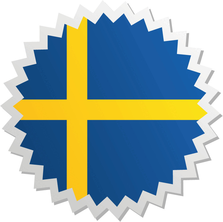 Sweden Star Flag Car Bumper Sticker Decal