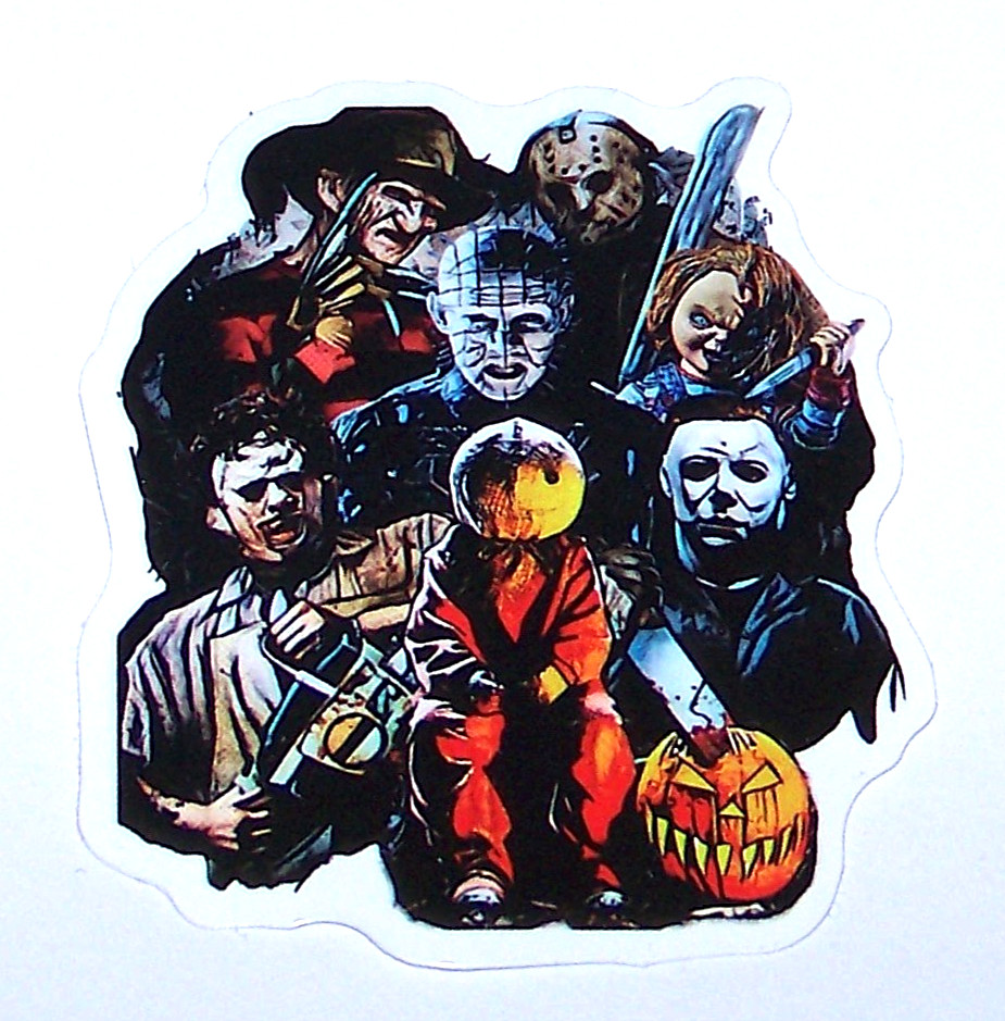CLASSIC MONSTERS Cut Sticker Decal Movie Horror Film Freddy Jason Michael Myers
