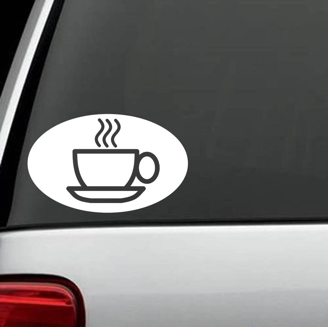 M1094 Coffee Cup Oval Decal Sticker Coffee Cup Java Barista Keurig Starbucks