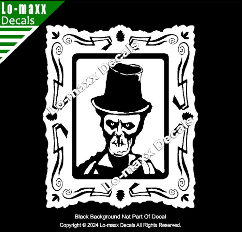 A Portrait Of Dead Man Lewis Macabre Top Hat Skull Die Cut Vinyl Decal Art
