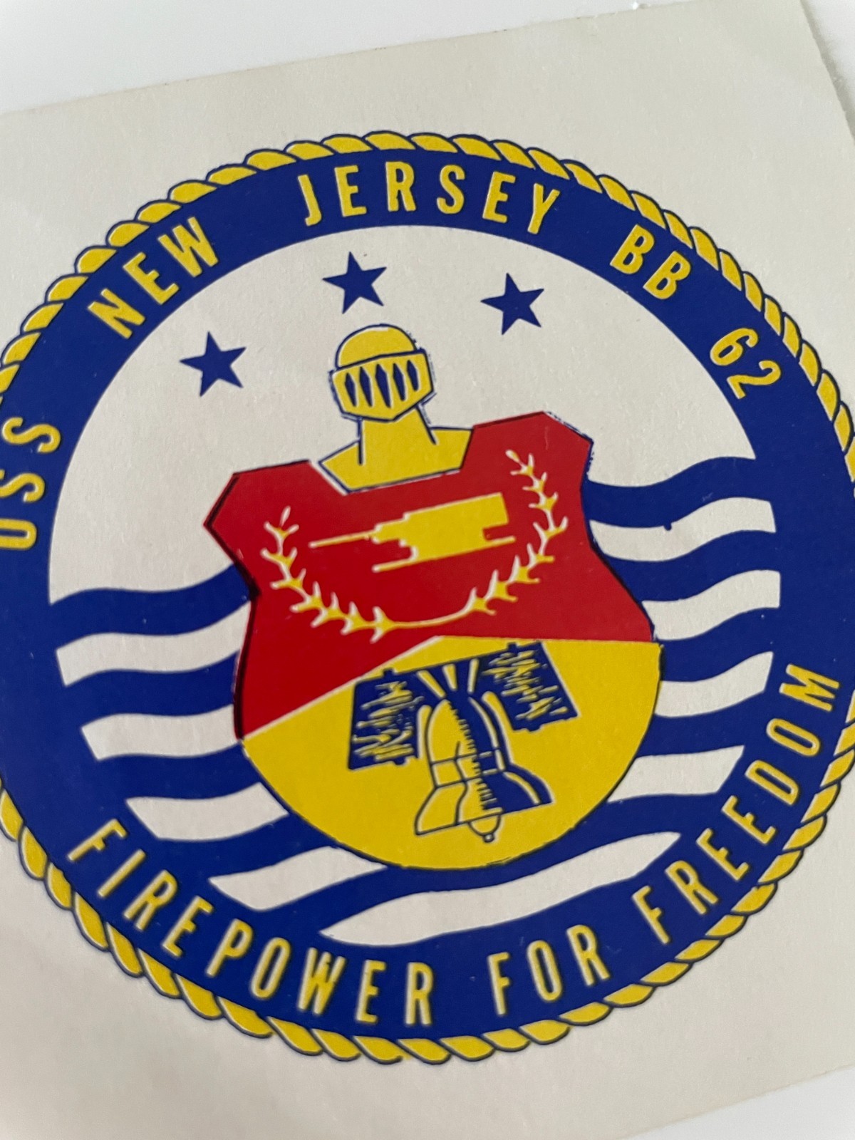 STICKER USN US NAVY BB 62 USS NEW JERSEY