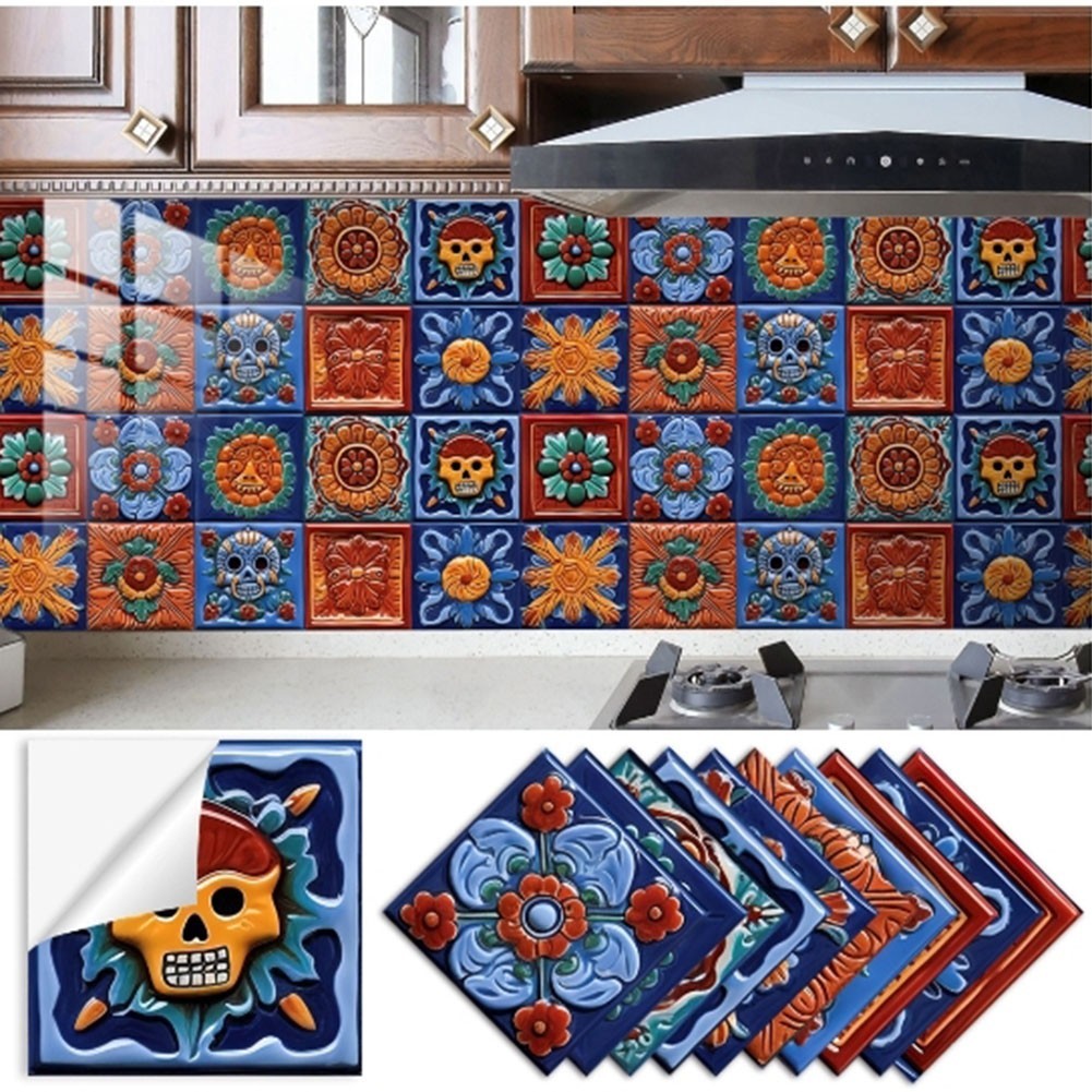 Refresh Your Interior with 20pcs Mexican for TILE Decals for Walls and Furniture