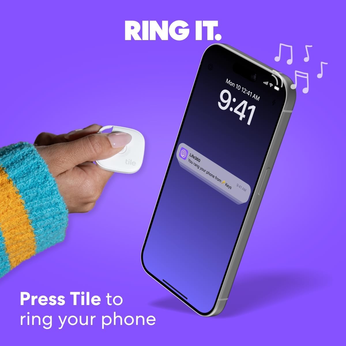 Life360 Tile – Bluetooth Tracker, Keys Finder and Item Locator for Keys, Bags an