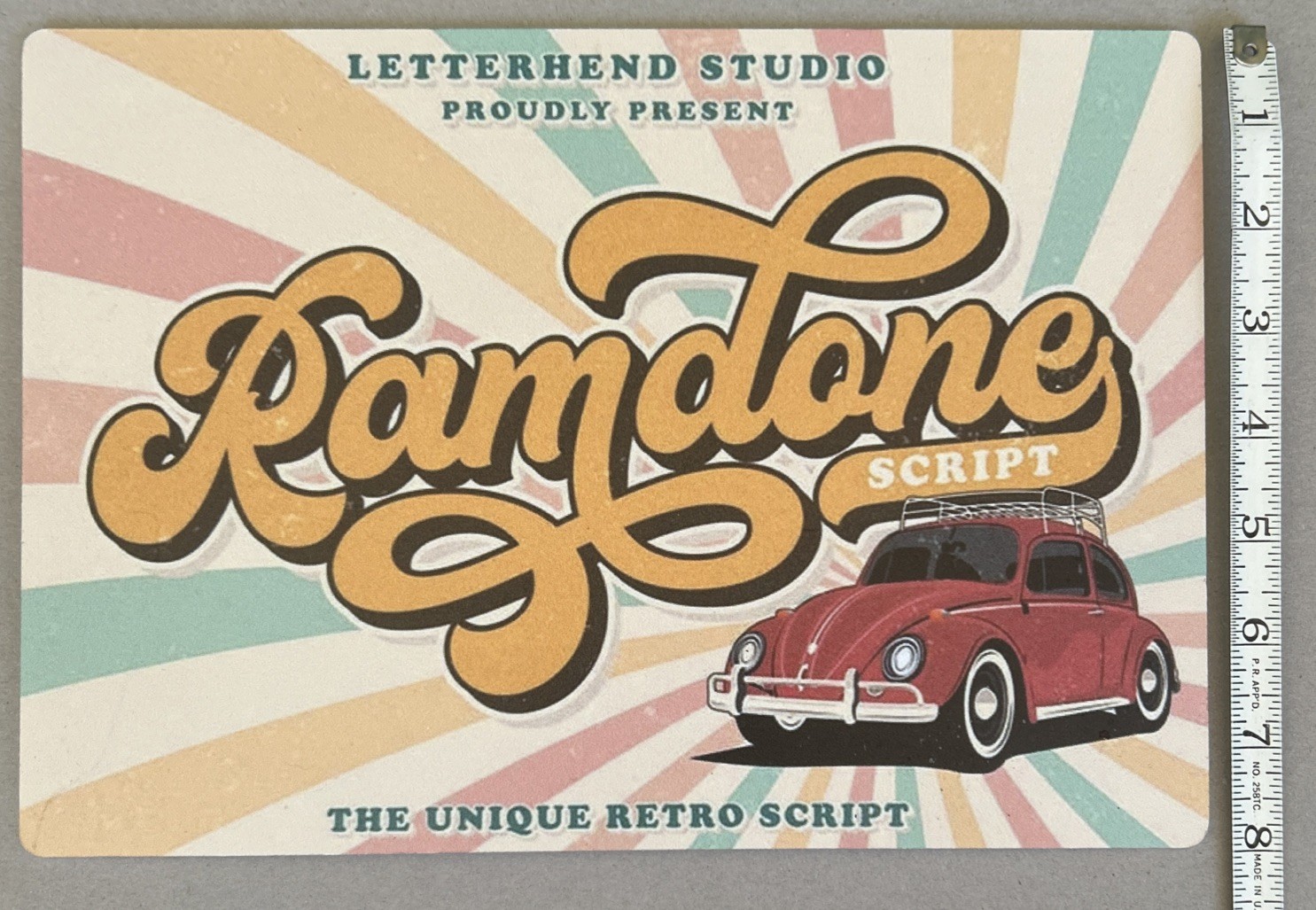 Plastic Retro Type VW Bug Art – 11.5” x 8” light weight decorative sign