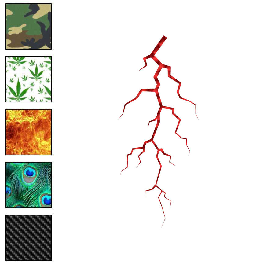 Lightning Bolt, Vinyl Decal Sticker, 40 Patterns & 3 Sizes, #6355