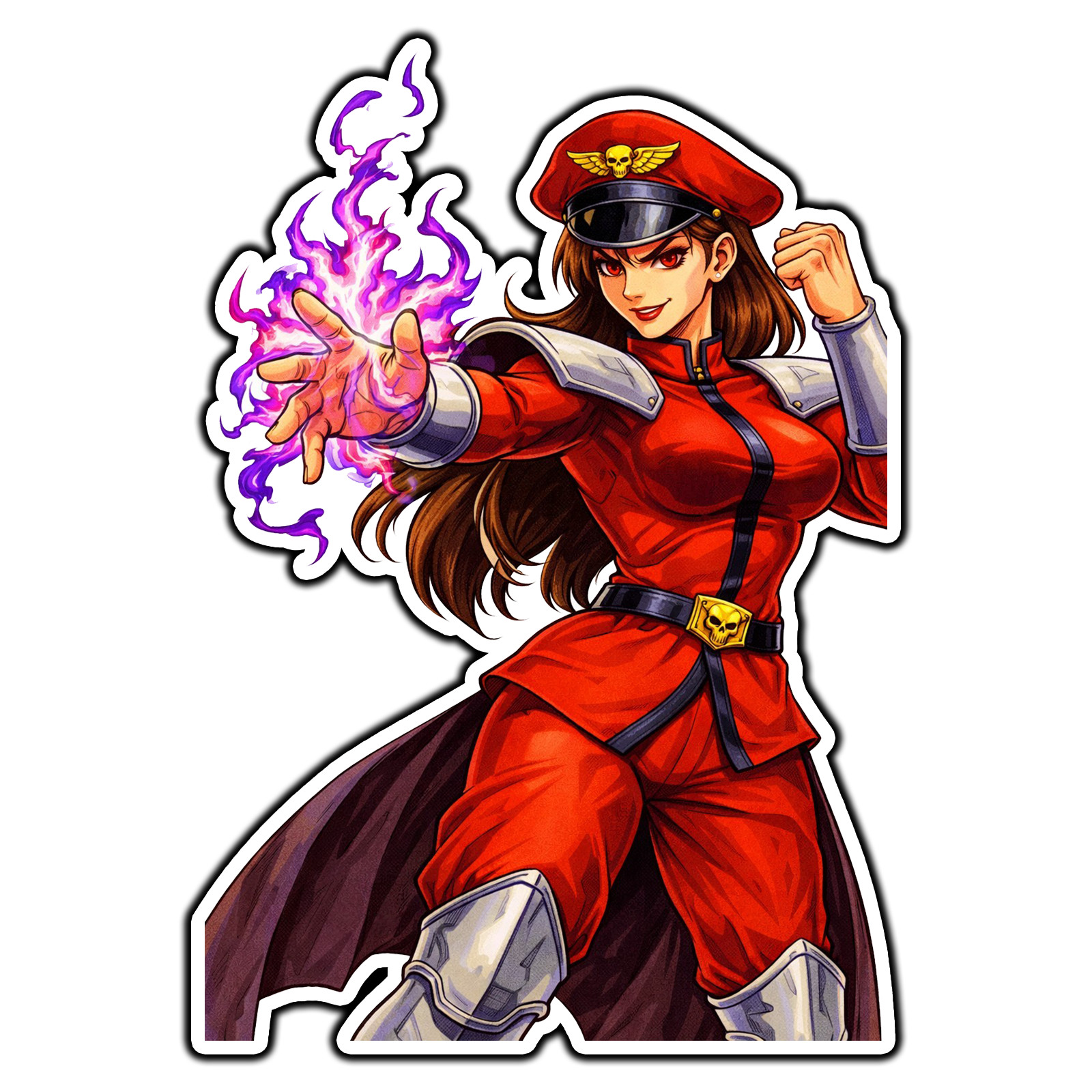 Female Bison #1 Street Fighter Retro Sticker Waterproof Vinyl Decal Die-Cut