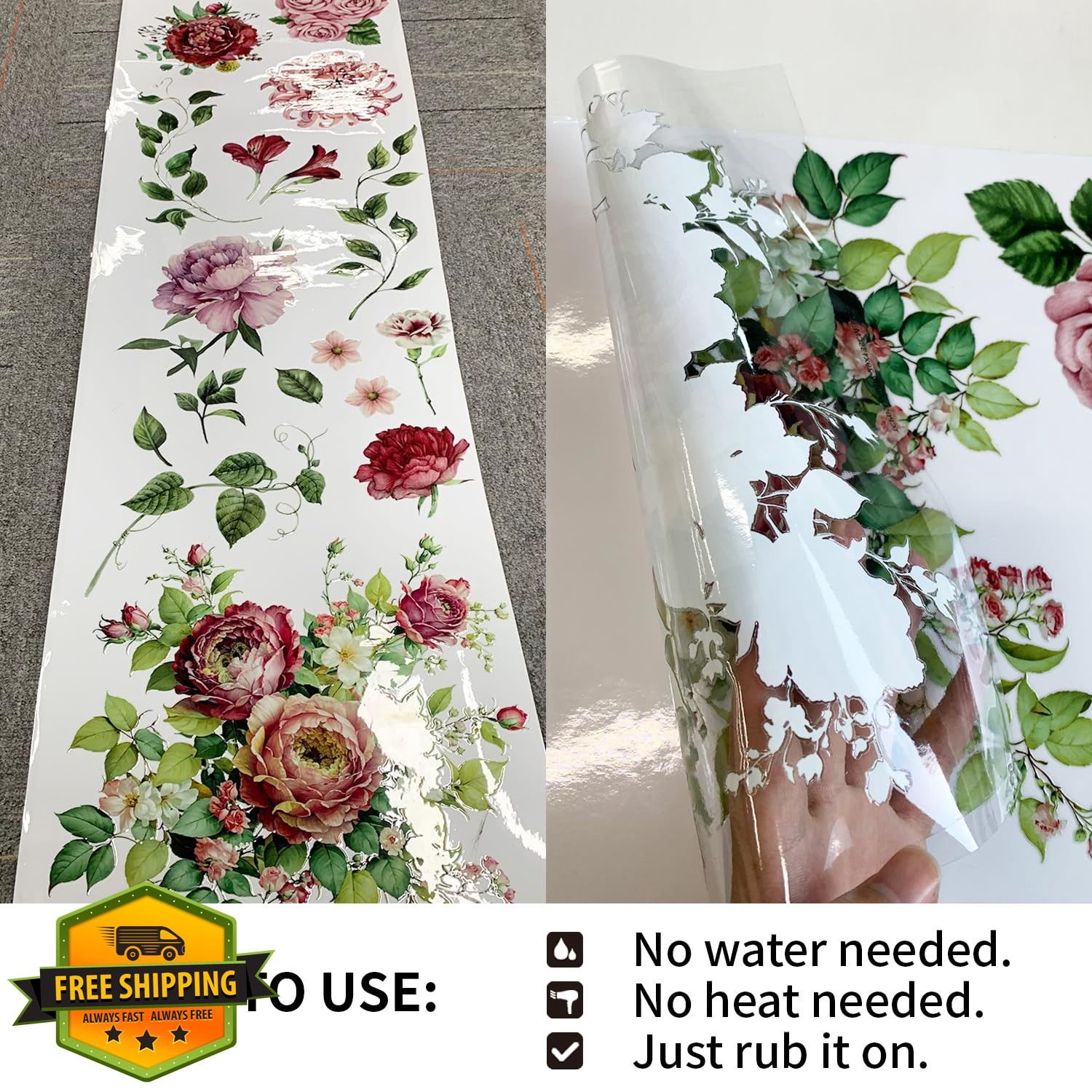 Flortlias Rose Furniture Transfer Sticker