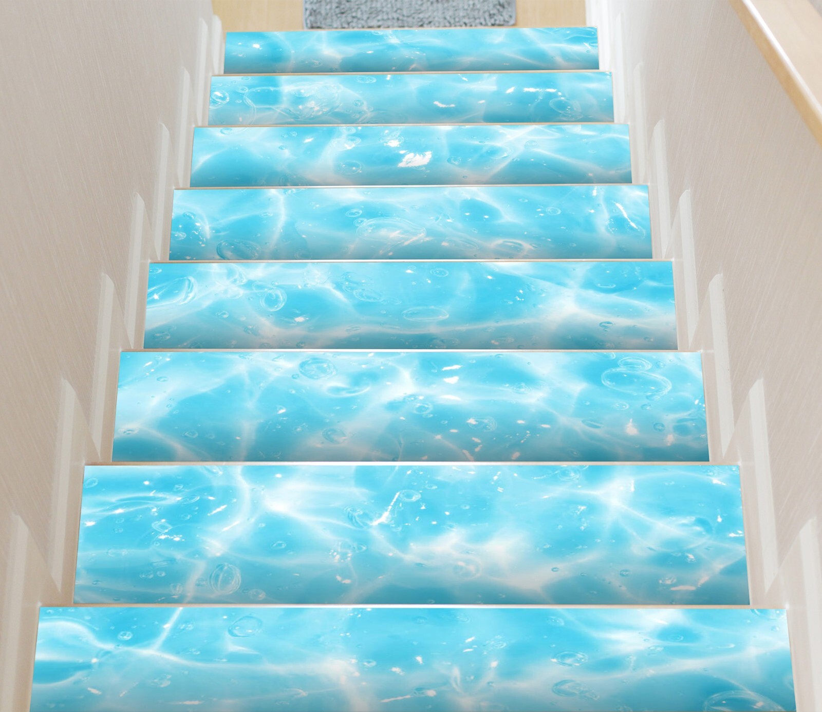 3D Dream Light Blue U73 Stair Risers Decoration Photo Mural Decal Wallpaper Romy